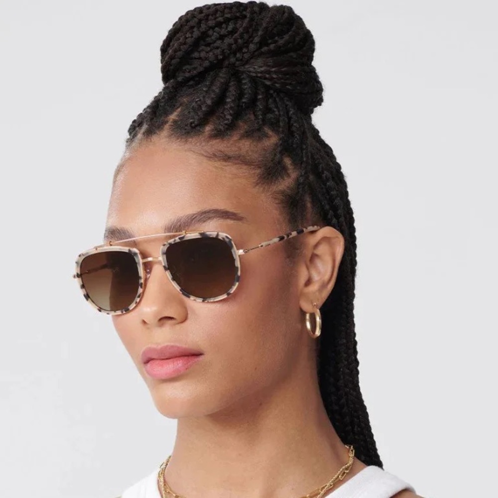 NWT - KREWE Breton POLARIZED sunglasses - Matte Oyster 24K